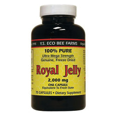 YS004 | Y.S. Eco Bee Farms Royal Jelly 2,000 mg, 75 capsules bottle, 100% pure freeze-dried dietary supplement