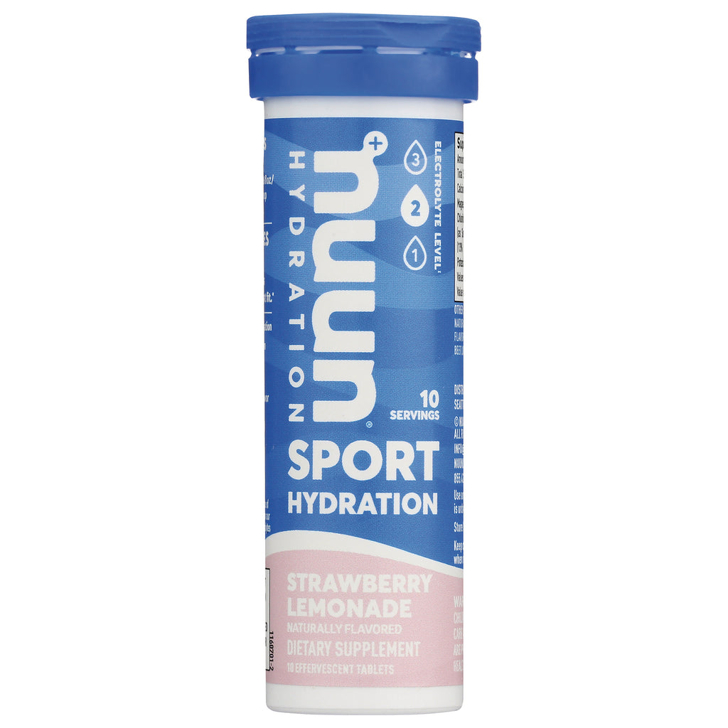 NUN019 | Nuun Sport Hydration tube Strawberry Lemonade effervescent tablets front view - Thumbnail