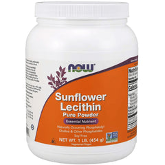 NWF1240 | Now Sunflower Lecithin Pure Powder white plastic jar front label