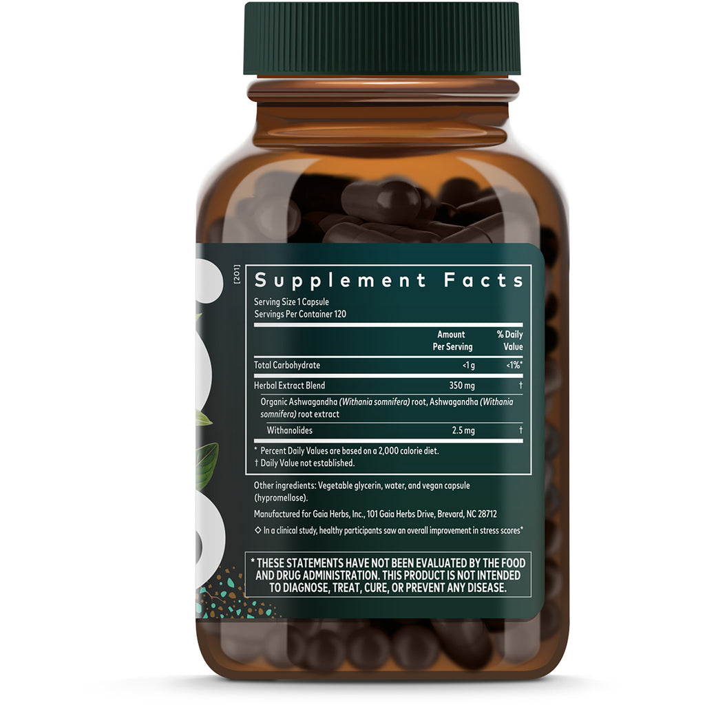 GH152 | Supplement Facts panel on back of amber bottle showing serving size, proprietary extract blend and ingredients - Thumbnail