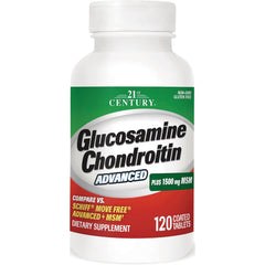 CNT198 | 21st Century Glucosamine Chondroitin Advanced bottle plus 1500 mg MSM, 120 coated tablets