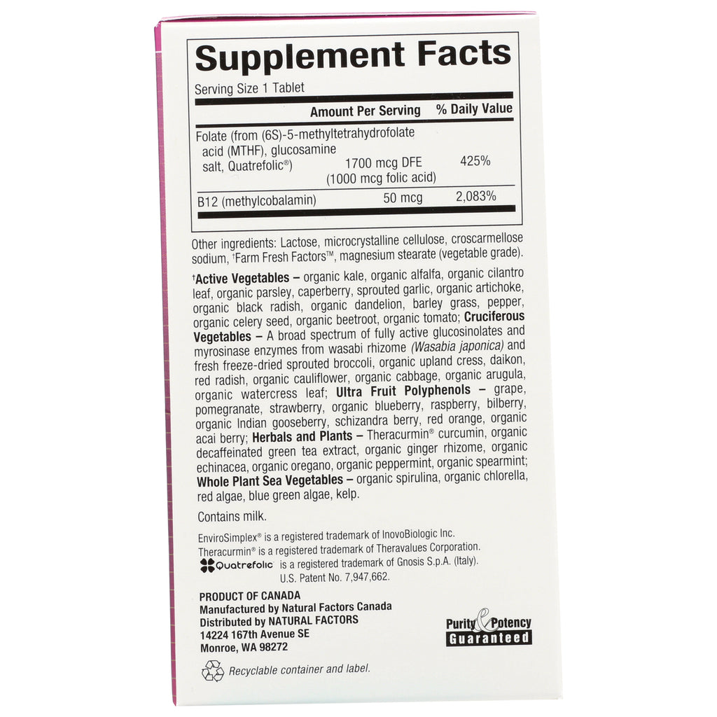 NFC173 | Back of supplement box showing Supplement Facts panel, ingredient list and manufacturer information - Thumbnail
