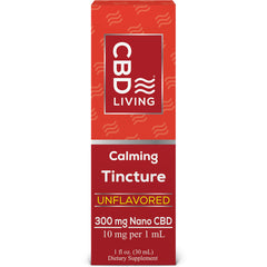 CBD024 | CBD Living calming tincture unflavored box, 300 mg Nano CBD 1 fl oz