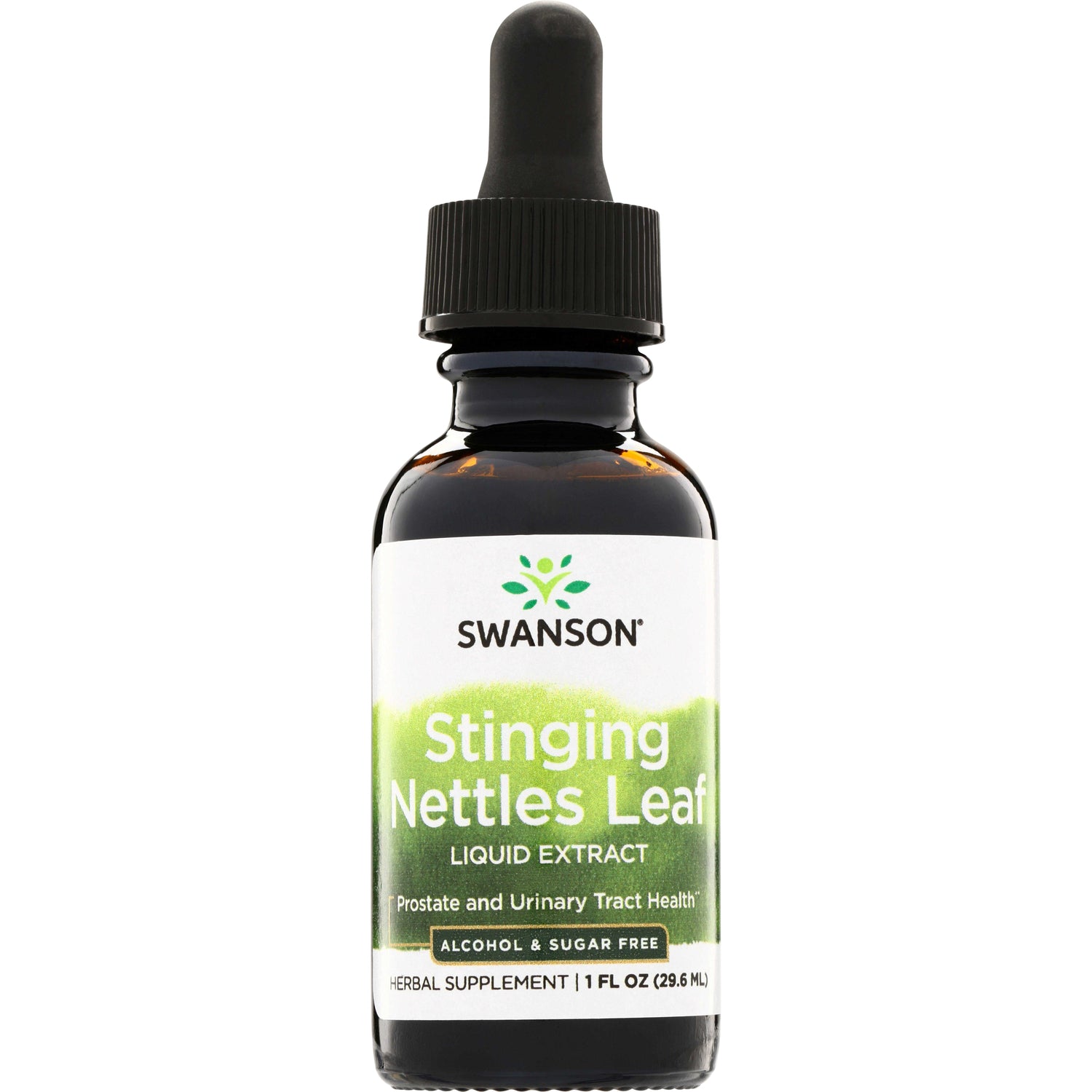 SW1326 | Swanson Stinging Nettles Leaf liquid extract, alcohol & sugar free, 1 fl oz dropper bottle