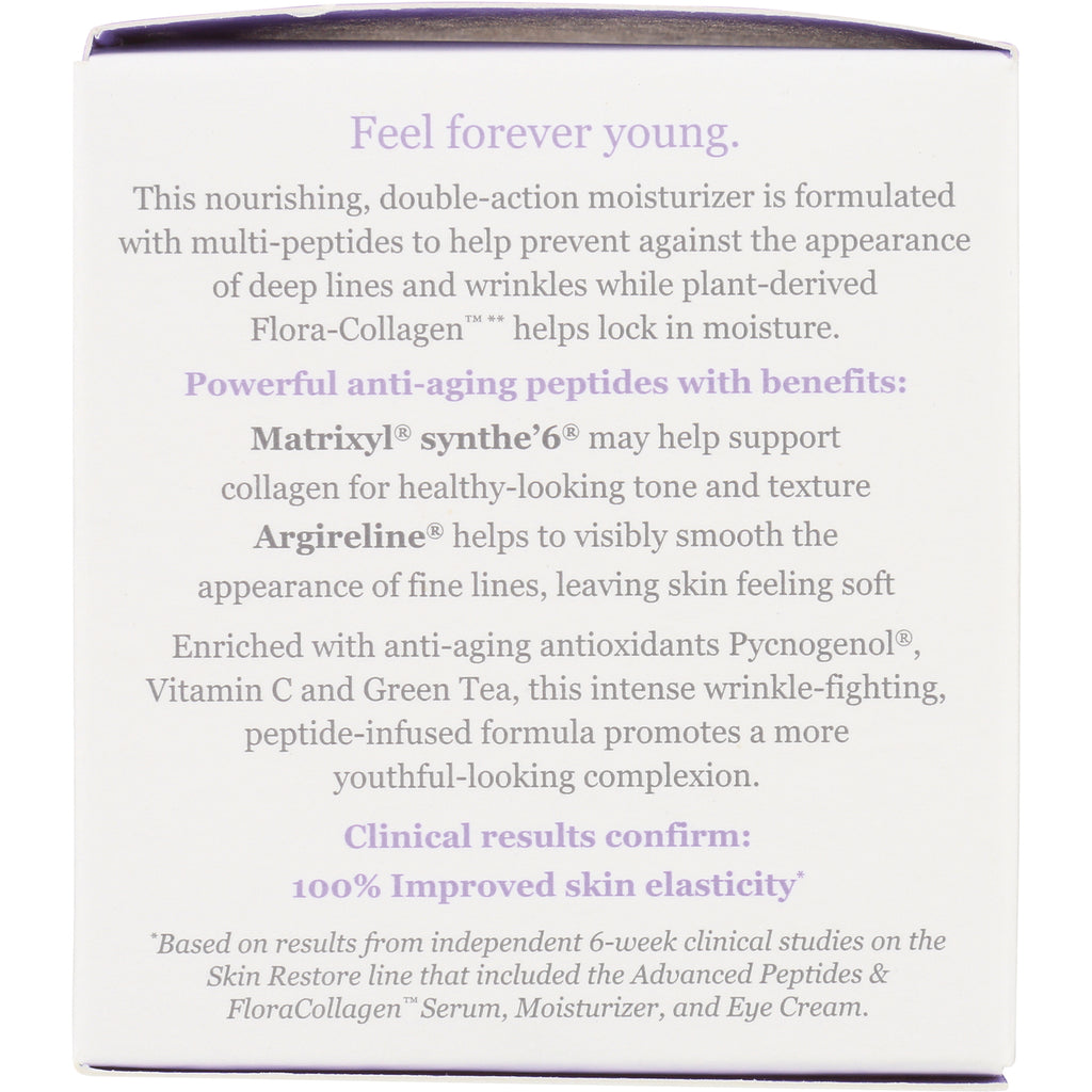 DE081 | product infographic panel reading Feel forever young and listing anti-aging peptide benefits and clinical results - Thumbnail