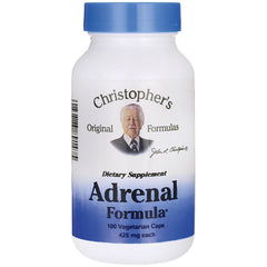 DCR053 | Christopher's Adrenal Formula dietary supplement bottle labeled 100 Vegetarian Caps 425 mg each