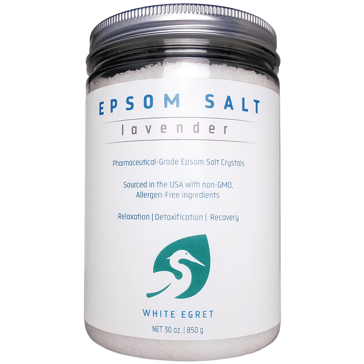 WEG024 | White Egret Epsom Salt Lavender, 30 oz jar