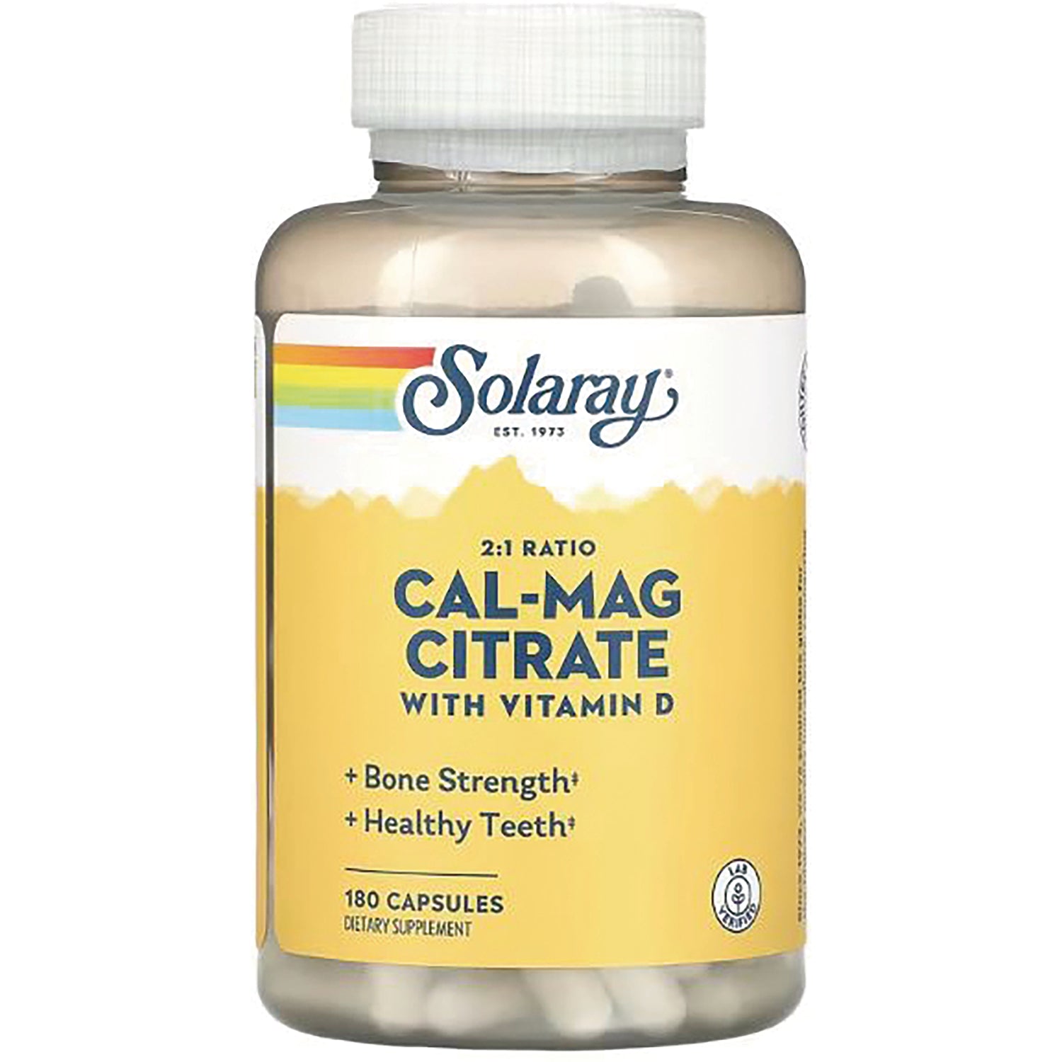SLR431 | Solaray 2:1 Ratio Cal-Mag Citrate with Vitamin D, 180 capsules