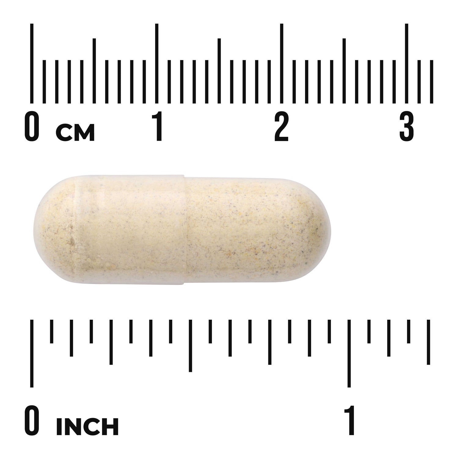 SWU1036 | Beige capsule with measurement rulers in cm and inches