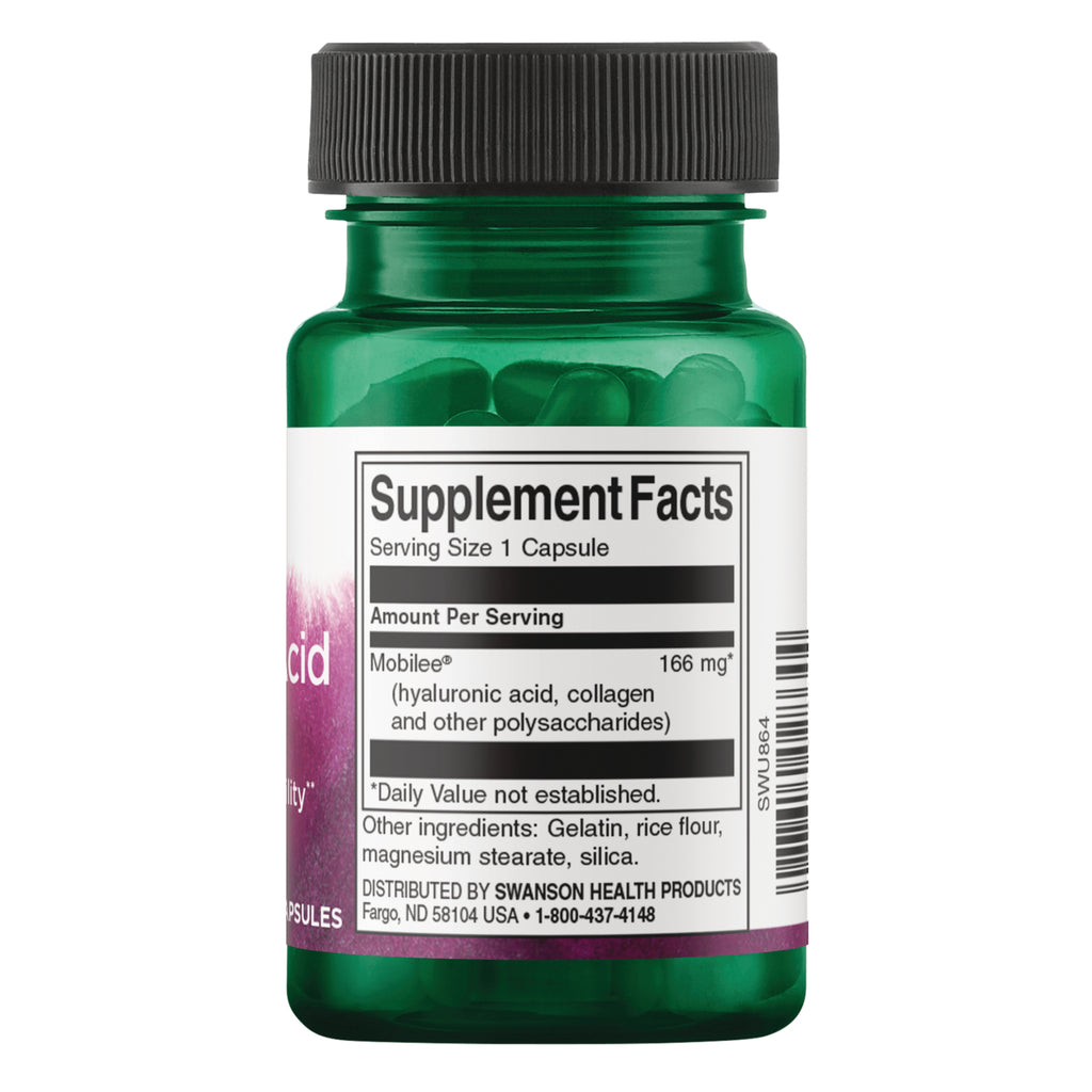 SWU864 | Back label with Supplement Facts panel, Serving Size 1 capsule, Mobilee 166 mg, other ingredients and distributor info - Thumbnail