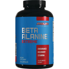 PRL030 | ProLab Beta Alanine Extreme blue supplement bottle front label reading Beta Alanine Extreme, Endurance Recovery Stamina, 240 capsules