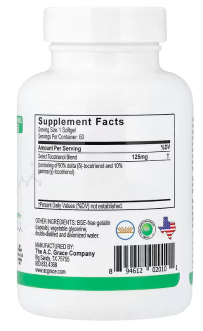 ACG009 | Supplement Facts panel with other ingredients, manufacturer details, and barcode - Thumbnail