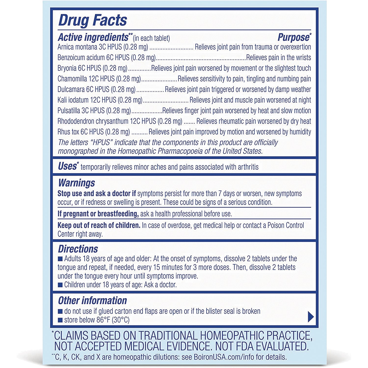 BRN038 | Back panel showing Drug Facts with active ingredients, uses, warnings, directions and storage information