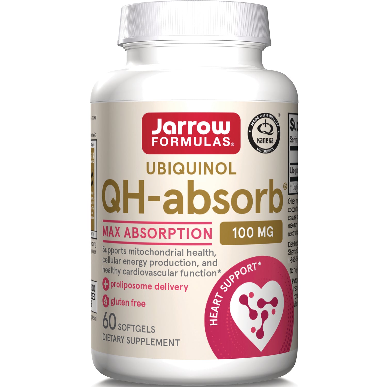 JR126 | Jarrow Formulas QH-absorb ubiquinol 100 mg softgels bottle front label 60 count heart support