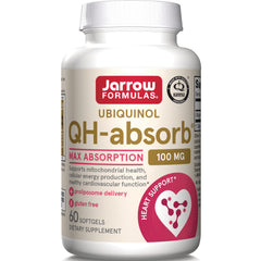 JR126 | Jarrow Formulas QH-absorb ubiquinol 100 mg softgels bottle front label 60 count heart support