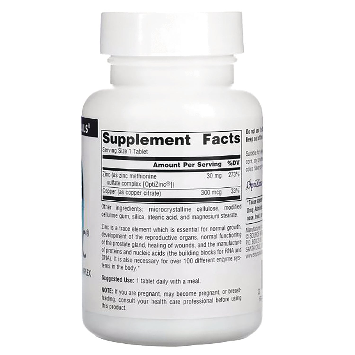 SN651 | Back label with Supplement Facts panel and ingredients
