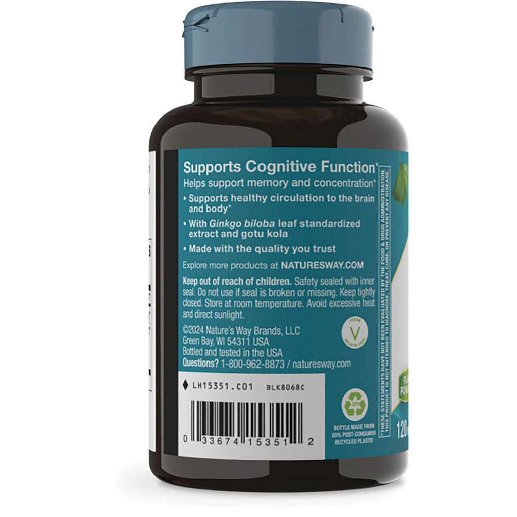 NW755 | Back label of supplement bottle reading Supports Cognitive Function with usage text, barcode and warnings - Thumbnail