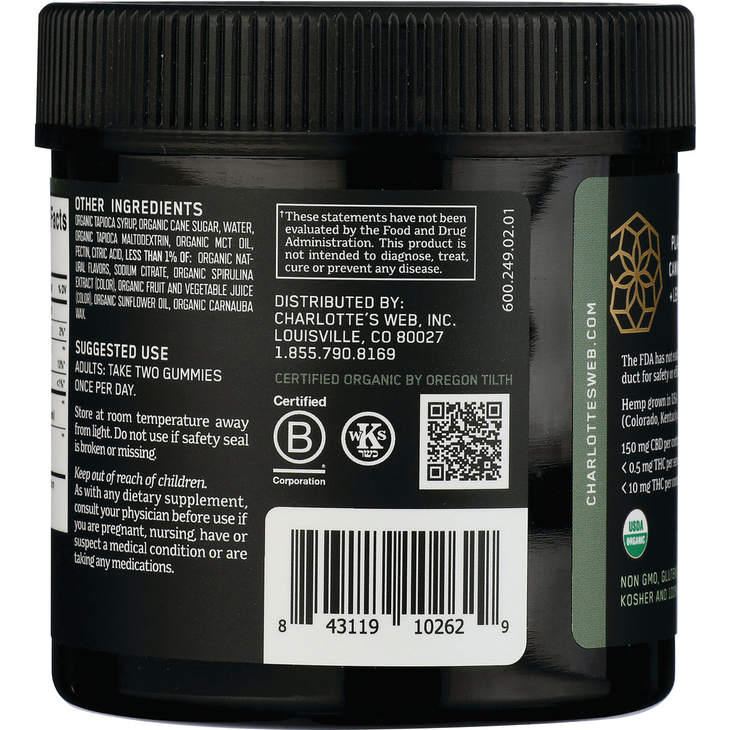 CHW031 | Back label showing ingredients, suggested use, distributor info, QR code and barcode on black jar - Thumbnail