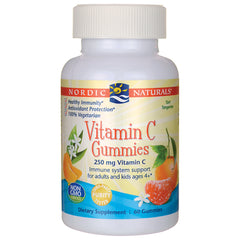 NRN071 | Nordic Naturals Vitamin C Gummies bottle, tart tangerine flavor, 250 mg, 60 gummies