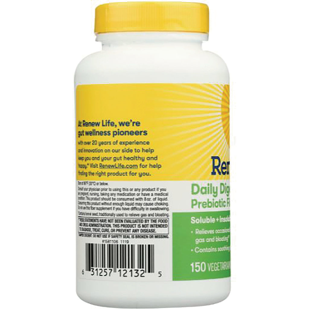 RNL244 | back of supplement bottle label showing product facts, barcode and Daily Digest Prebiotic branding - Thumbnail