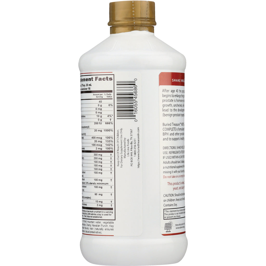 BTR025 | back label showing supplement facts, barcode, and directions on a white bottle - Thumbnail