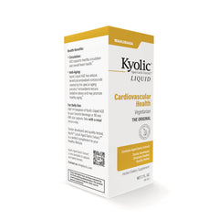 KY144 | Kyolic Liquid cardiovascular health herbal supplement box showing front and side panels