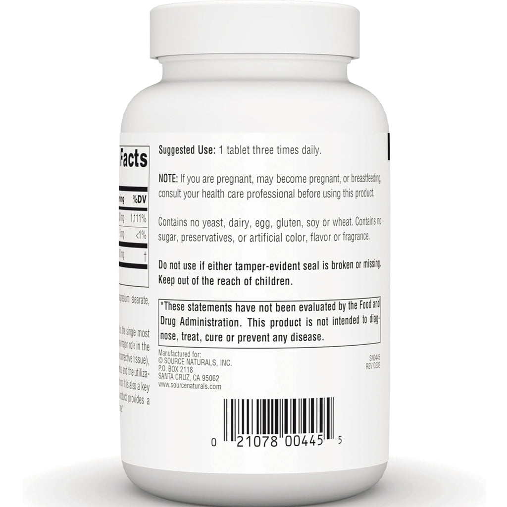 SN613 | Supplement bottle back label with suggested use, warnings, FDA disclaimer, and barcode - Thumbnail