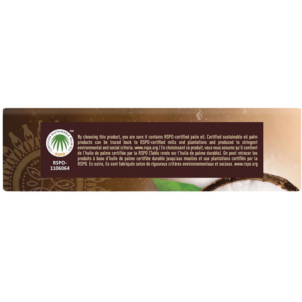 DST082 | Back panel with RSPO-certified palm oil statement and RSPO-1106064 seal above partial coconut image - Thumbnail