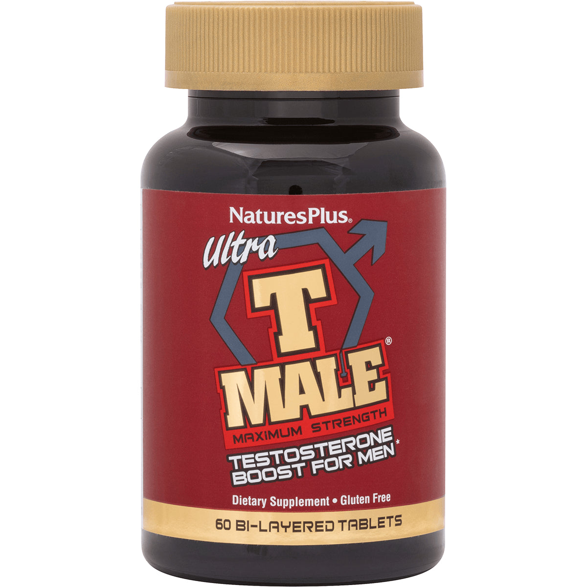 NTP275 | NaturesPlus Ultra T Male bottle, testosterone boost for men, 60 bi-layered tablets