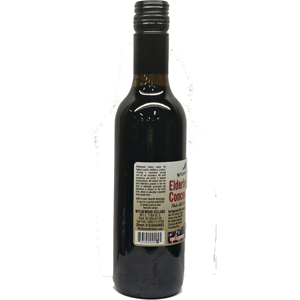 WYL001 | Back of elderberry concentrate bottle showing label and barcode - Thumbnail
