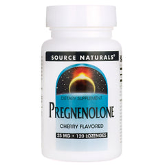 SN726 | Source Naturals Pregnenolone cherry flavored dietary supplement, 25 mg, 120 lozenges