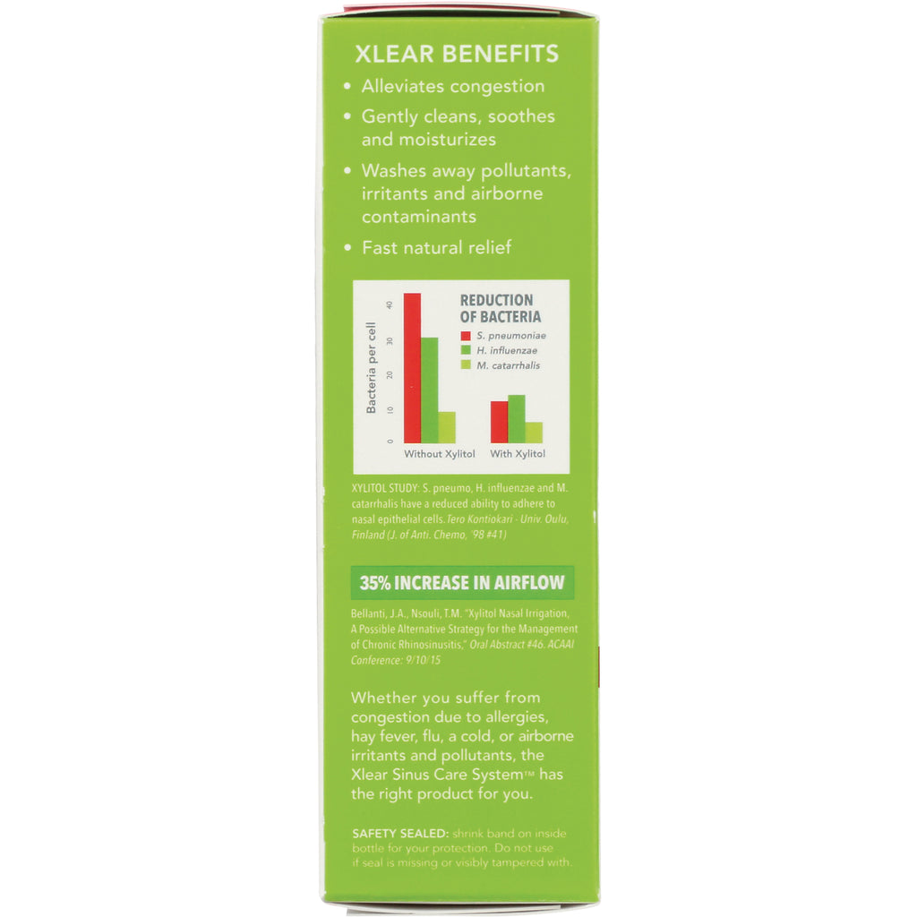 XL001 | XLEAR BENEFITS panel on green box with bullet points and reduction of bacteria chart - Thumbnail