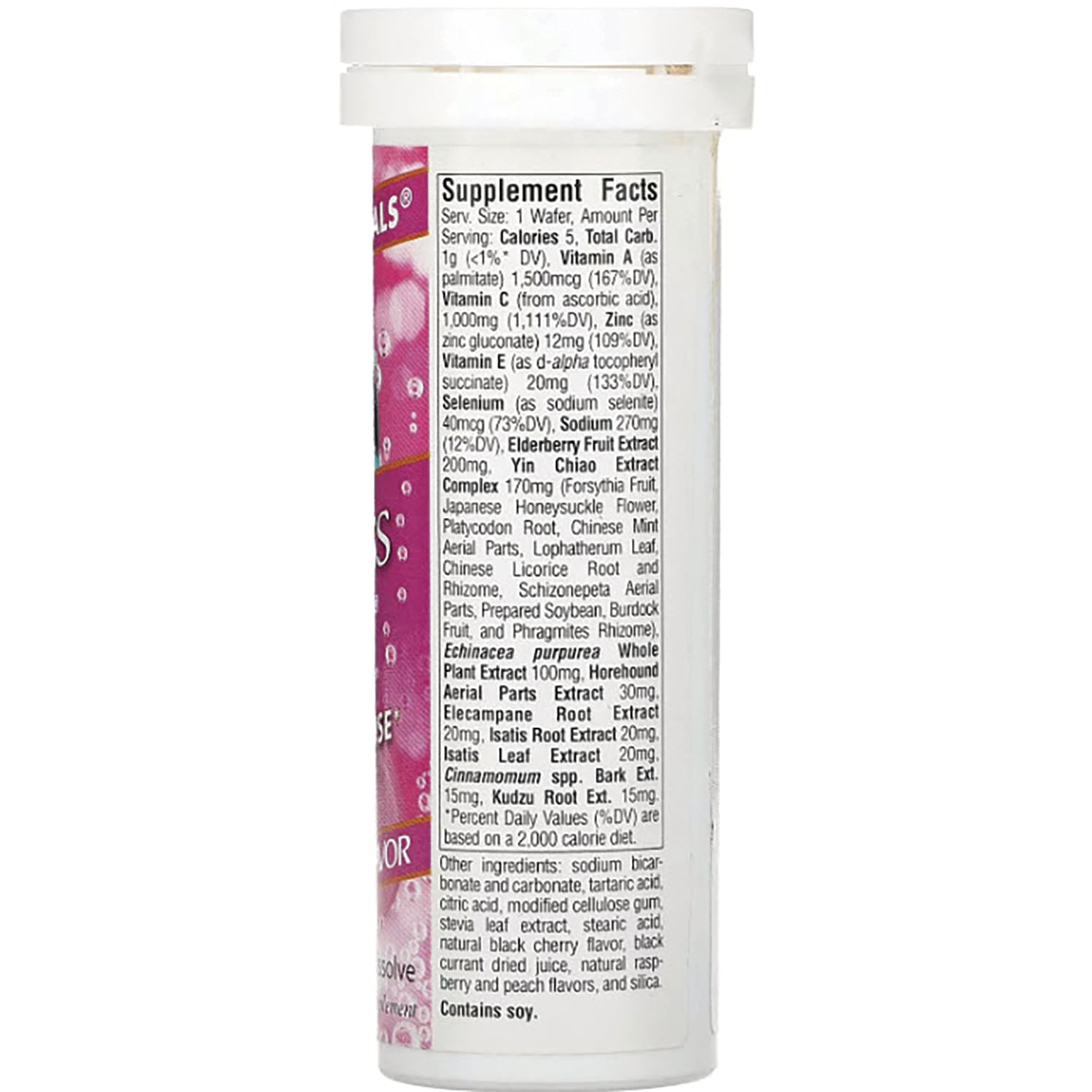 SN150 | Back label showing Supplement Facts and ingredients panel