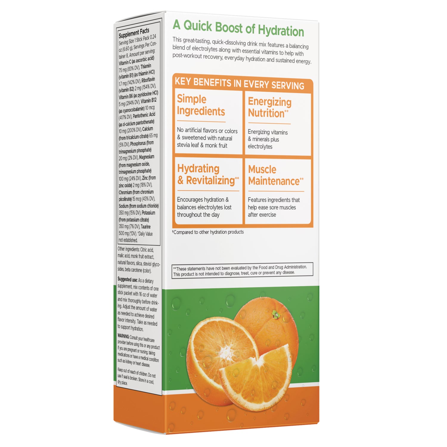 SW1941 | Back label with supplement facts and serving information