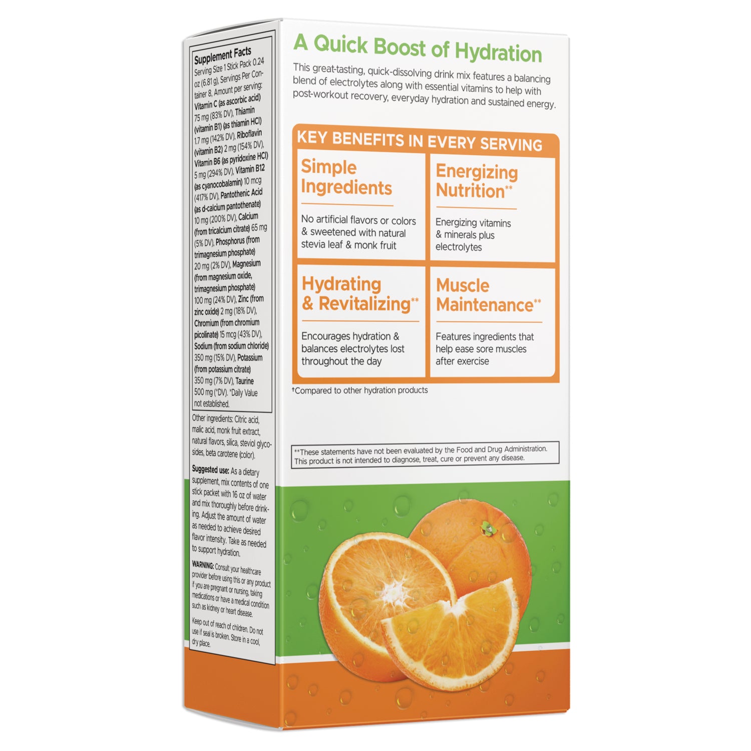 SW1941 | Back label with supplement facts and serving information