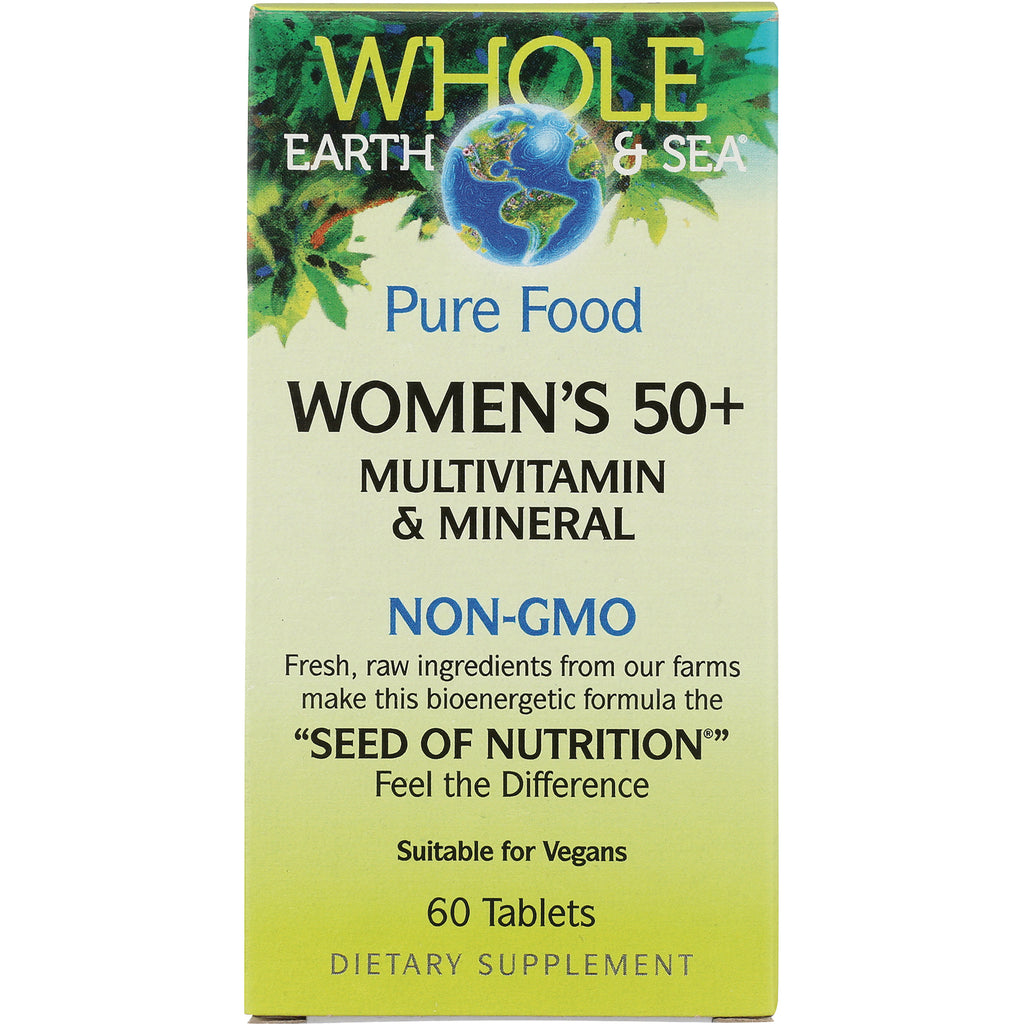 NFC177 | Whole Earth & Sea Pure Food Women's 50+ multivitamin & mineral box, Non-GMO, 60 tablets - Thumbnail