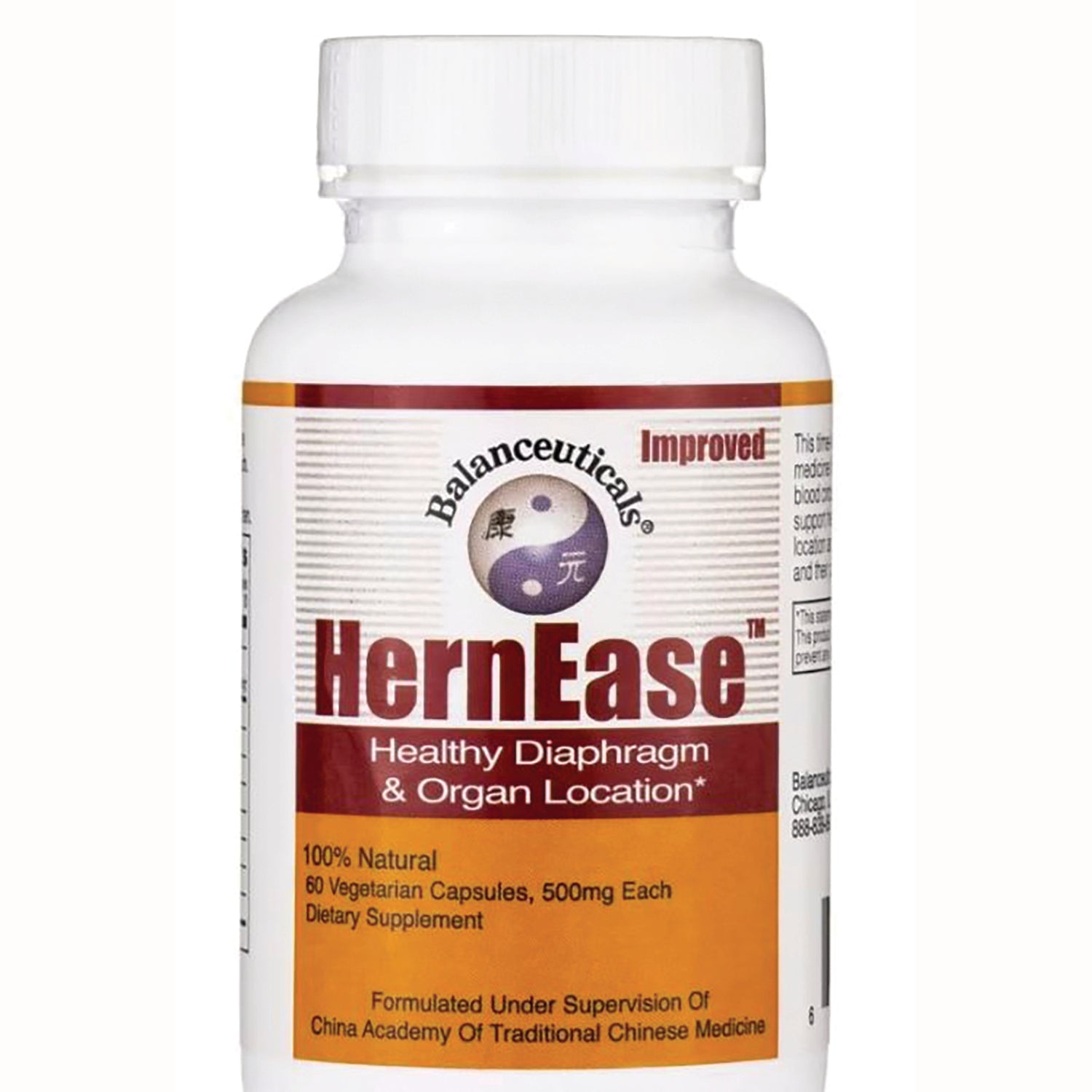 BAL004 | Balanceuticals HernEase bottle front label reading \