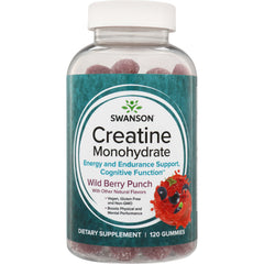 SW1970 | Swanson Creatine Monohydrate Wild Berry Punch dietary supplement gummies, 120 count