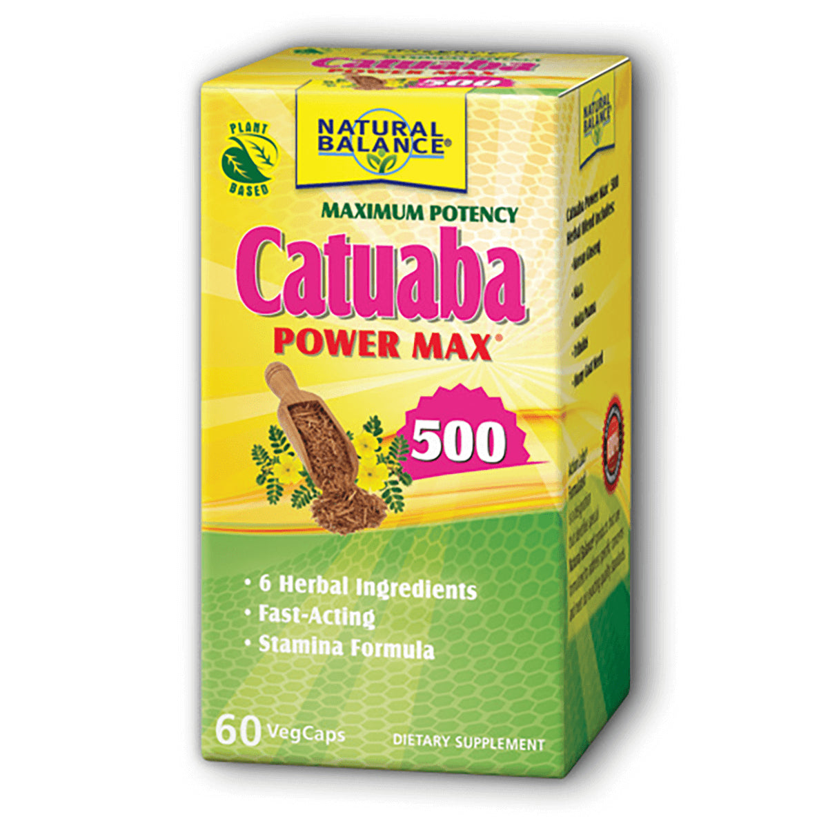 NBL050 | Natural Balance Catuaba Power Max 500 box, 60 VegCaps dietary supplement, herbal stamina formula