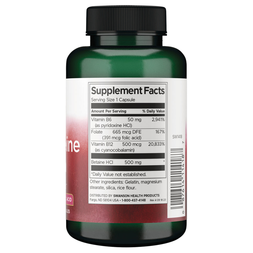SW1418 | Back label with Supplement Facts panel and ingredients for supplement bottle - Thumbnail