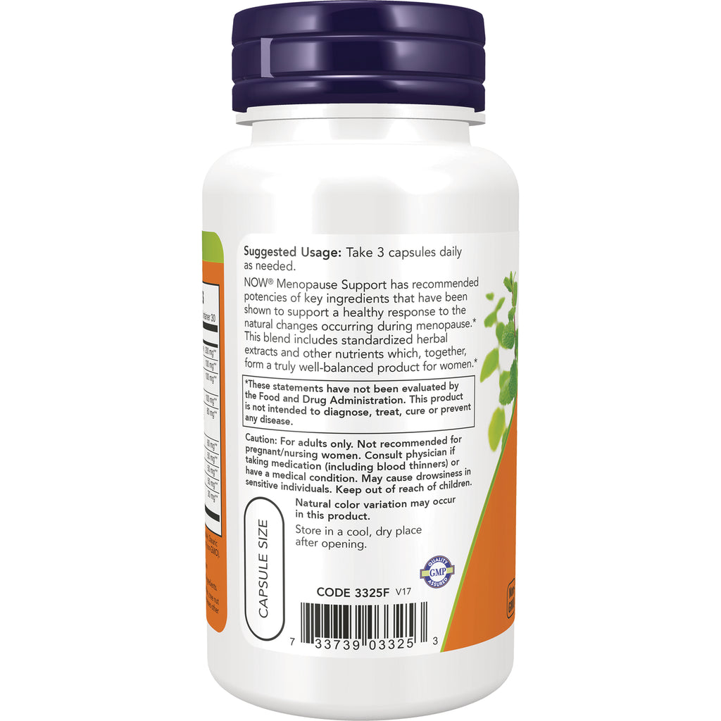 NWF1132 | back label of supplement bottle showing Suggested Usage Take 3 capsules daily, ingredient panel and barcode - Thumbnail