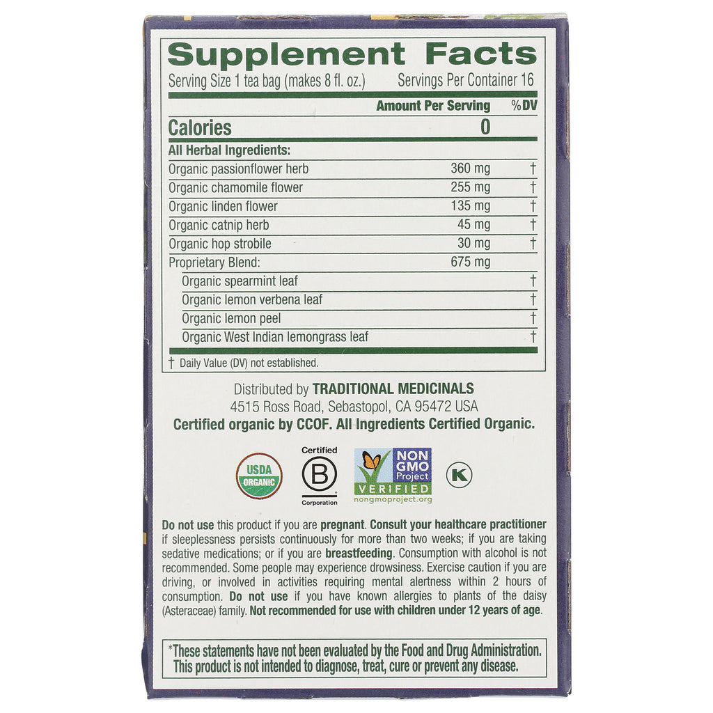 TMD008 | Back panel Supplement Facts with ingredients, certifications, and FDA disclaimer - Thumbnail