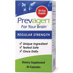 QB001 | Prevagen For Your Brain regular strength front box with 30 Day Supply badge and Dietary Supplement 30 Capsules