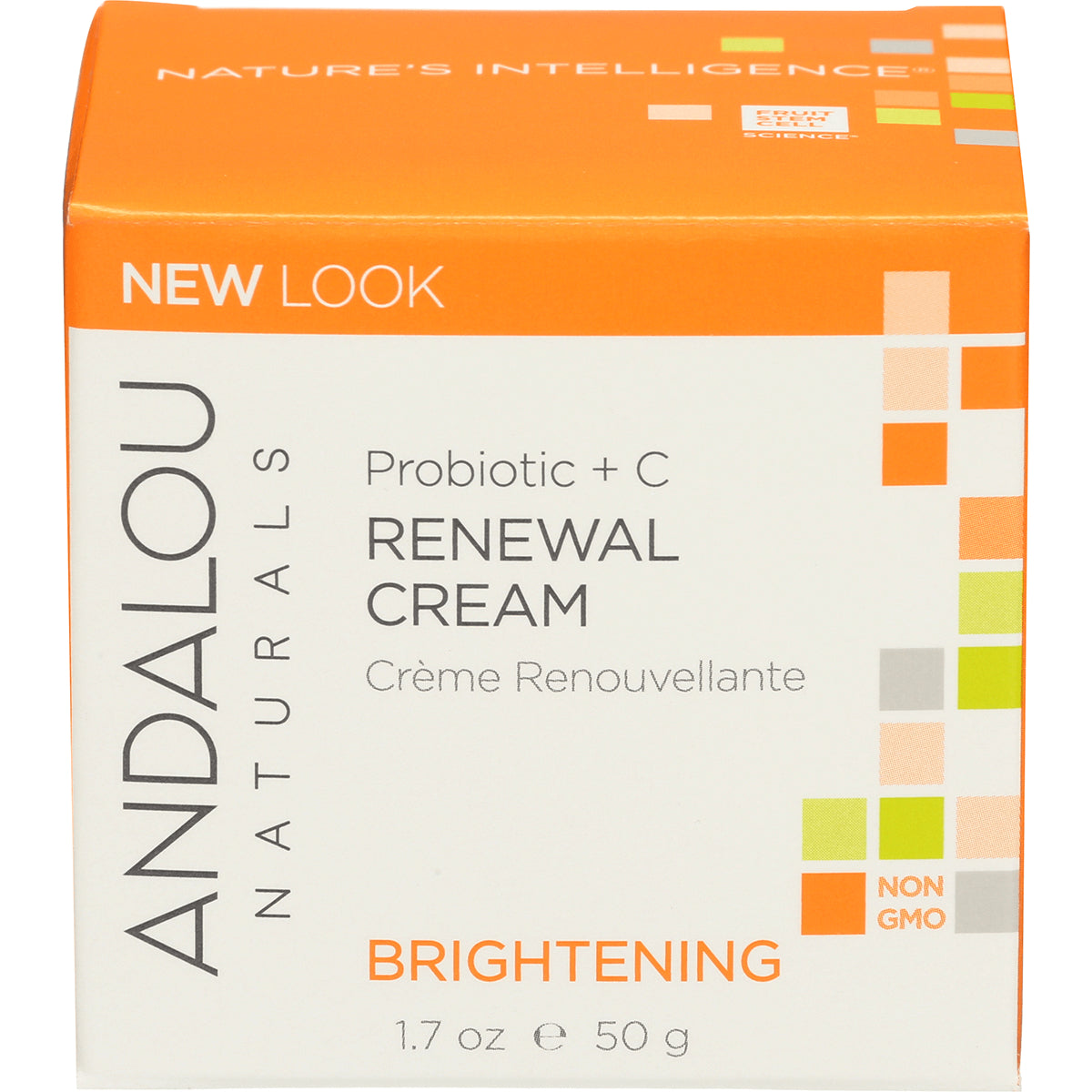 ADN024 | Andalou Naturals Renewal Cream Brightening box front showing \