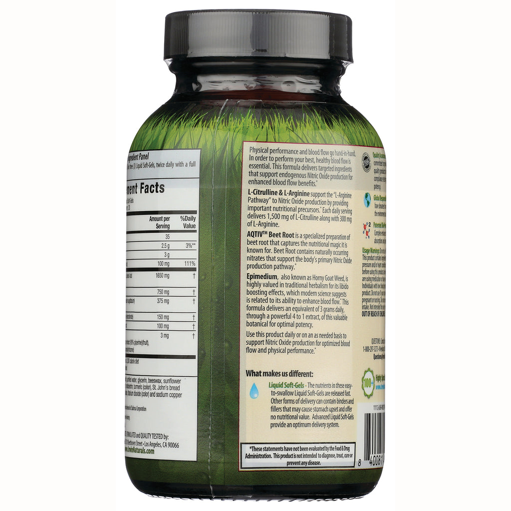 IR273 | Back label of supplement bottle showing Supplement Facts panel, ingredient list and product description - Thumbnail