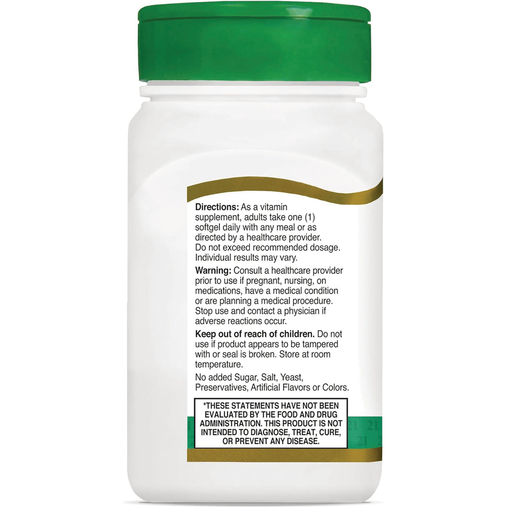 CNT184 | Back of white supplement bottle showing directions, warning, keep out of reach of children and FDA disclaimer - Thumbnail