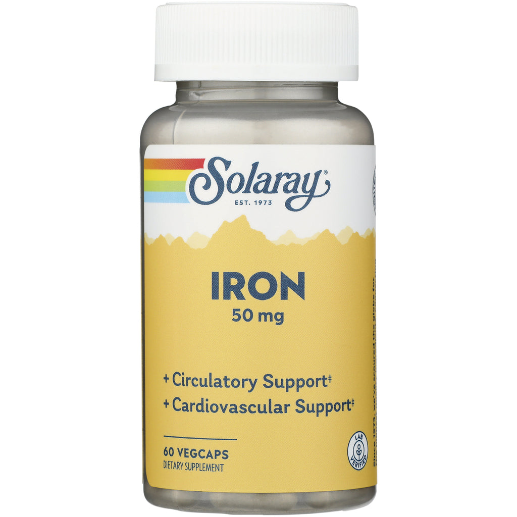 SLR363 | Solaray Iron 50 mg, 60 VegCaps dietary supplement - Thumbnail