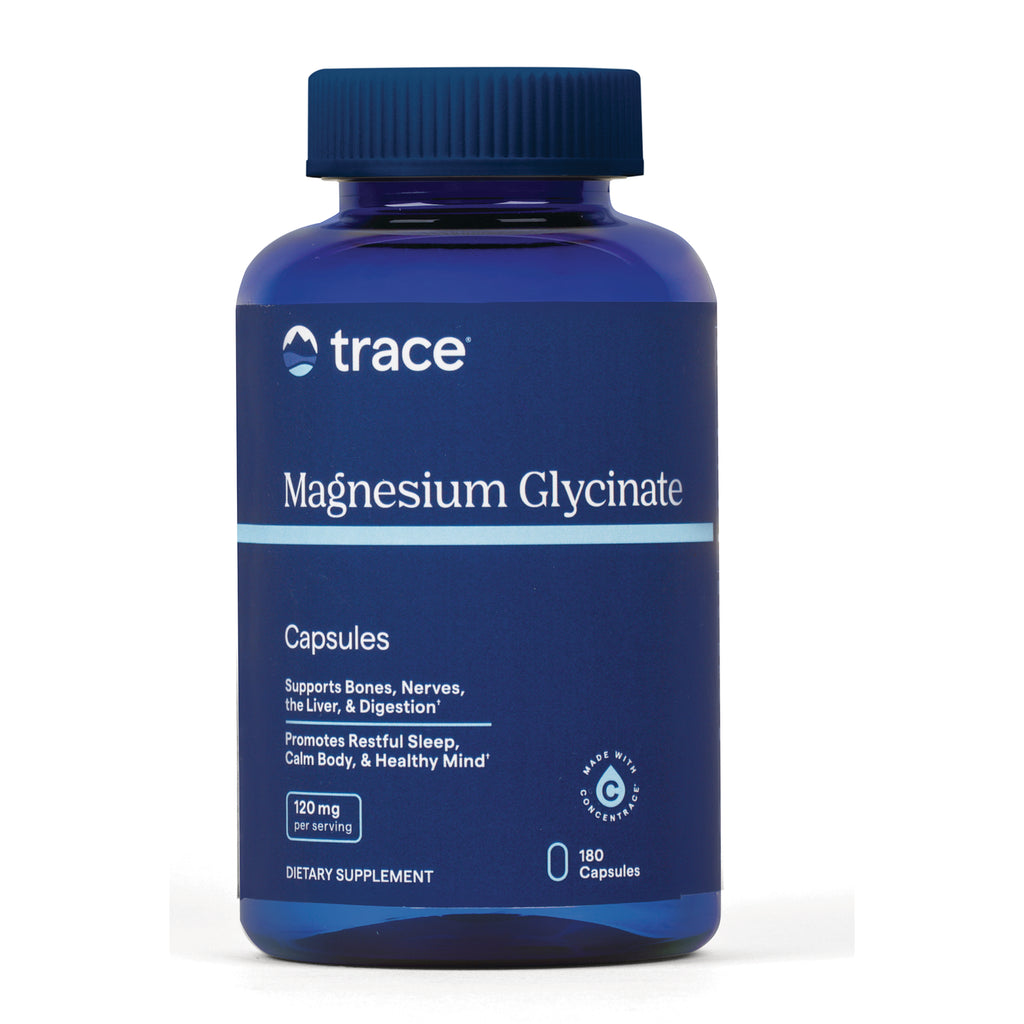 TM152 | Trace Magnesium Glycinate capsules bottle, 120 mg per serving, 180 capsules - Thumbnail
