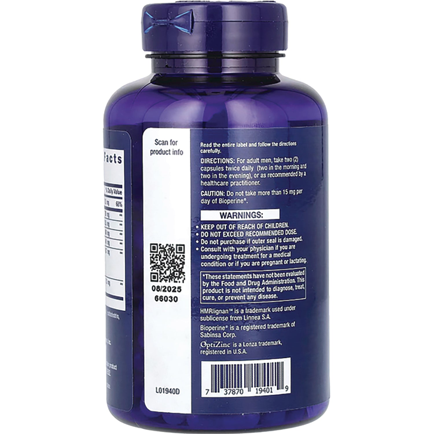 LE399 | Life Extension Super Miraforte bottle front label, 120 vegetarian capsules, helps maintain healthy testosterone levels