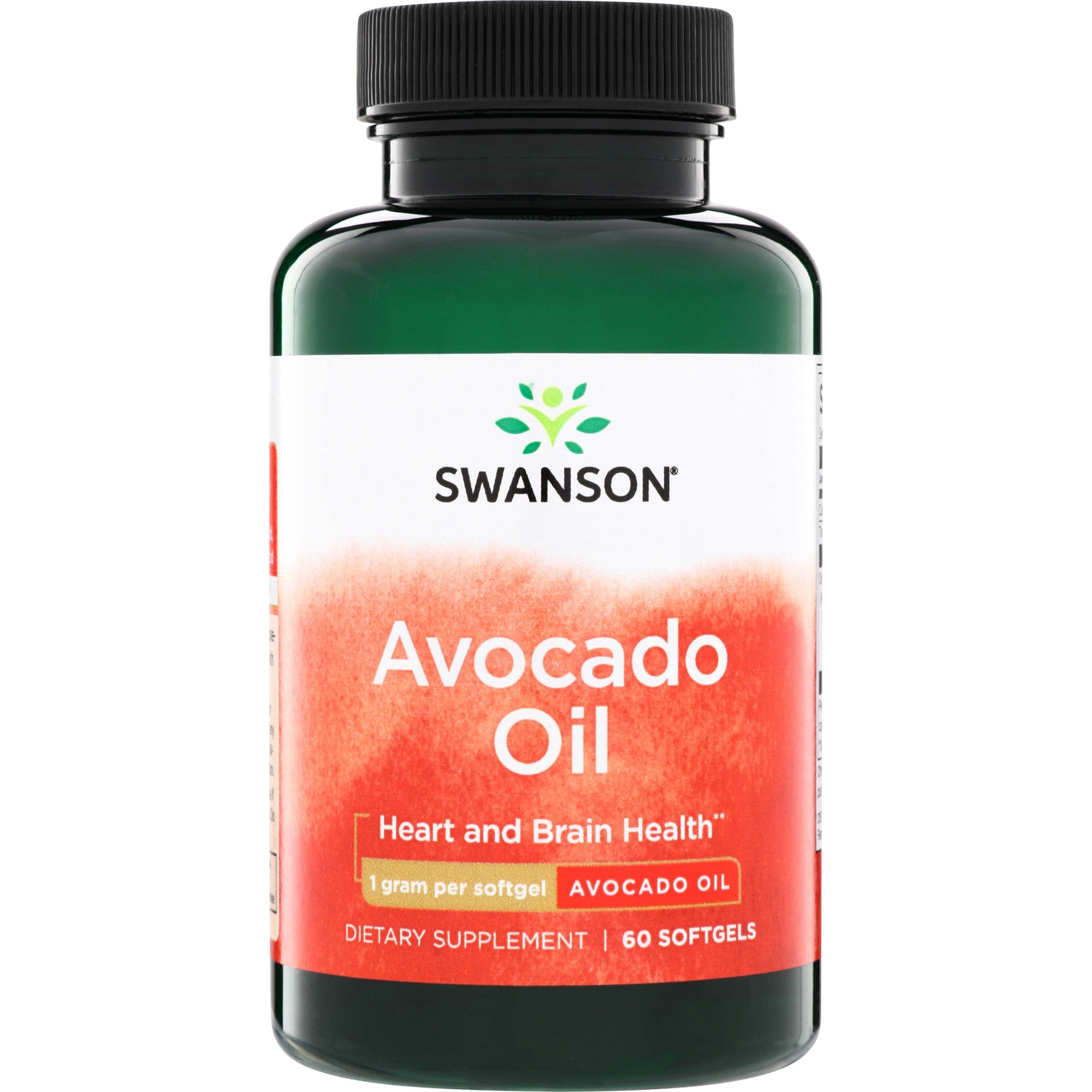 SWE054 | Swanson Avocado Oil softgels bottle, 60 softgels; Heart and Brain Health; 1 gram per softgel